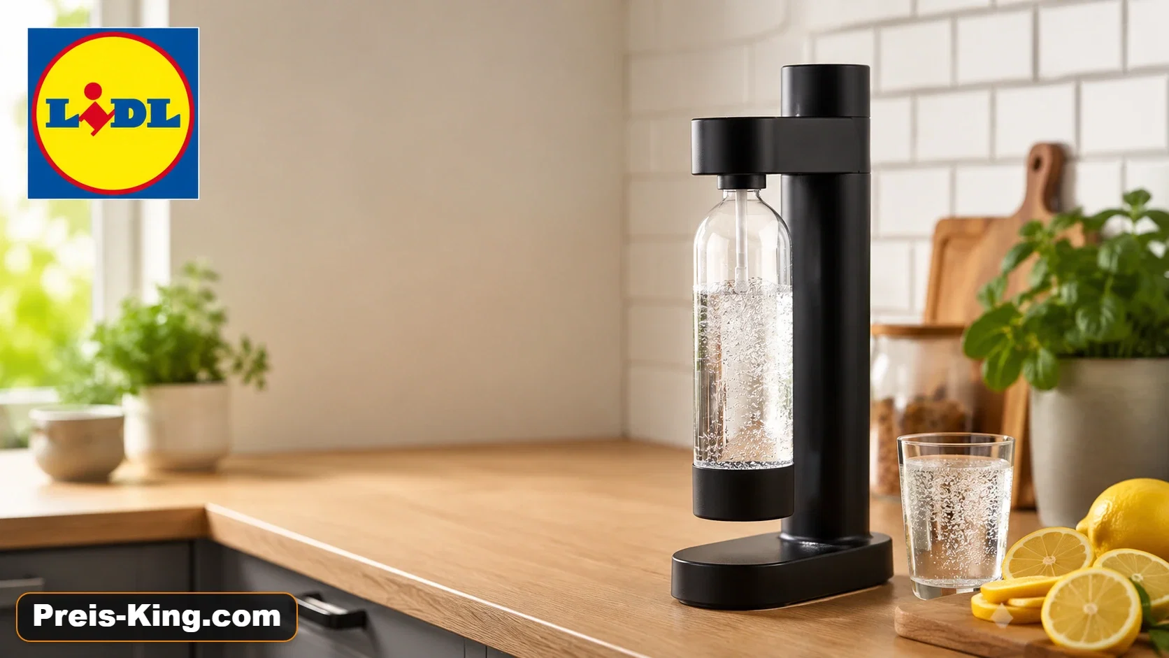 Schmaler Silvercrest Wassersprudler von Lidl für 19,99 Euro