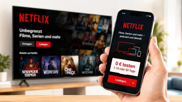 Netflix testet wieder kostenlose Testphasen mit bis zu 30 Tagen Gratis-Zugang auf Smartphone und Smart-TV.