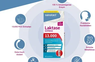 Ein Bild der Verpackung von sanotact Laktase 13.000 EXPRESS 40 Tabletten