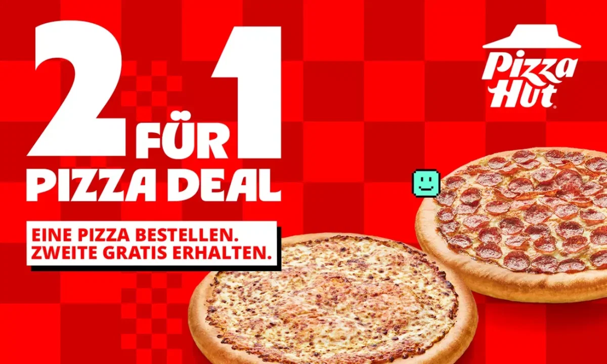 2 für 1 Pizza-Angebot auf alle Teigsorten und Beläge bei Pizza Hut