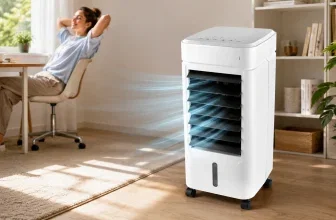 Tronic Mobiler Luftkühler SML 330 A1 in einem hellen Homeoffice