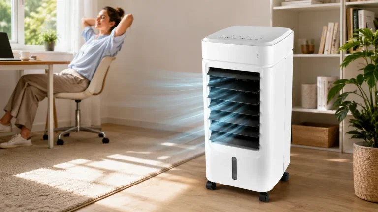 Tronic Mobiler Luftkühler SML 330 A1 in einem hellen Homeoffice