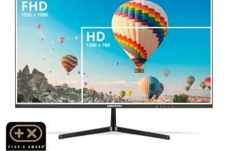 Medion Full HD Monitor mit Heißluftballon-Bild und Plus X Award Siegel