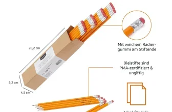 Amazon Basics Bleistifte 30er-Pack mit Radiergummi, PMA-zertifiziert und ungiftig
