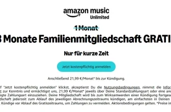 Amazon Music Unlimited: 3 Monate Familienmitgliedschaft gratis, danach 21,99 € monatlich.