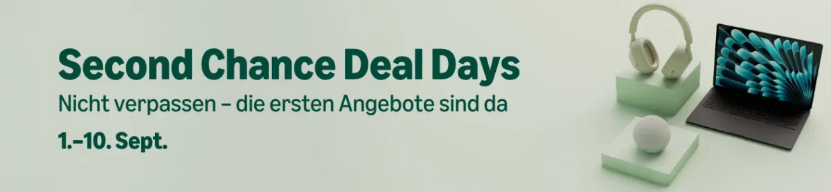 Amazon Second Chance Deal Days 2026 vom 1. bis 10. September mit ersten Retourenkauf-Angeboten
