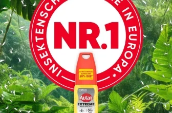 Autan Extreme Spray vor Dschungel mit rotem Siegel Nr. 1 Insektenschutzmarke in Europa
