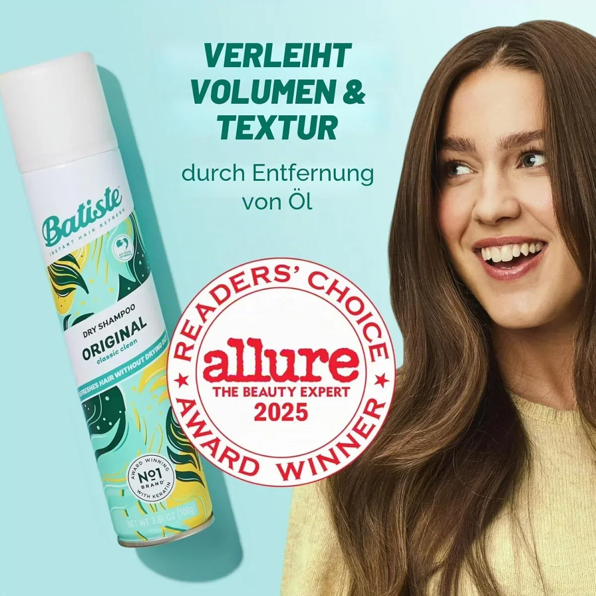 Batiste Trockenshampoo Original Dry Shampoo (200ml – zum Auffrischen und Stylen)