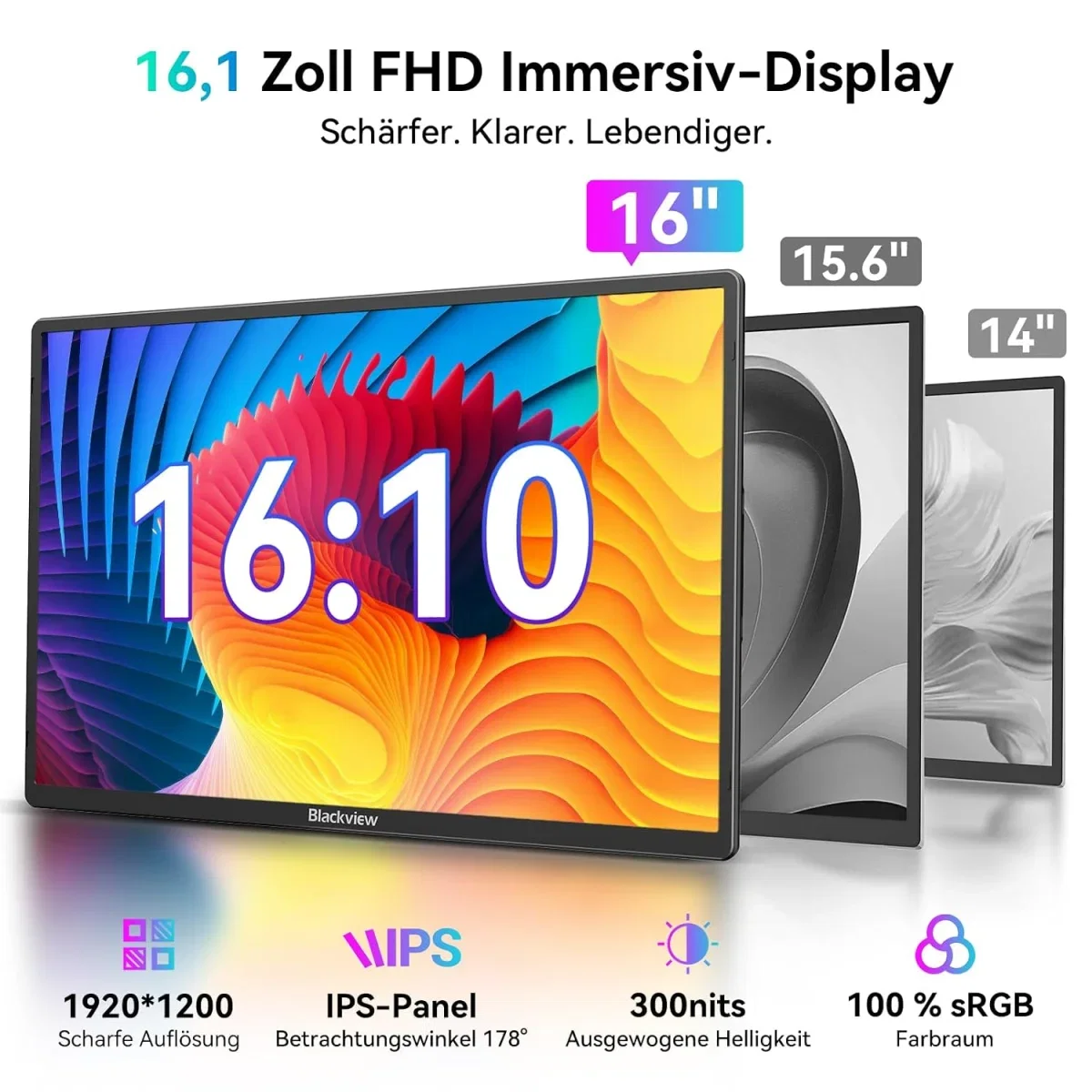 Blackview Laptop Bildschirm Erweiterung 16 Zoll