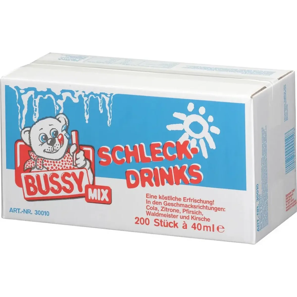 Bussy Mix Wassereis zum Einfrieren Mini 5 Sorten 200 Stück