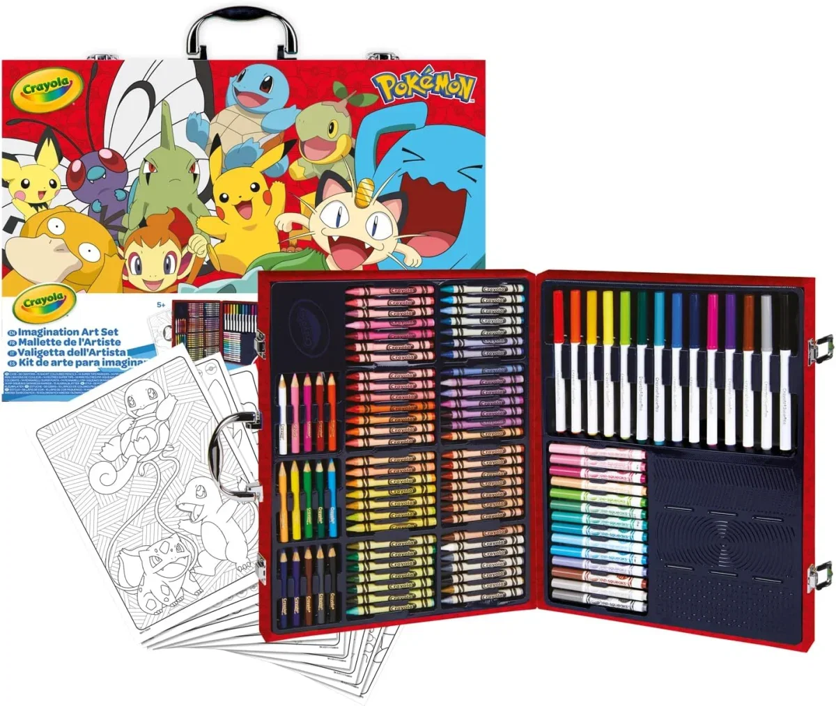 CRAYOLA Pokémon Künstlerkoffer Kreativ-Set (mit 115 Teilen ab 5 Jahren)