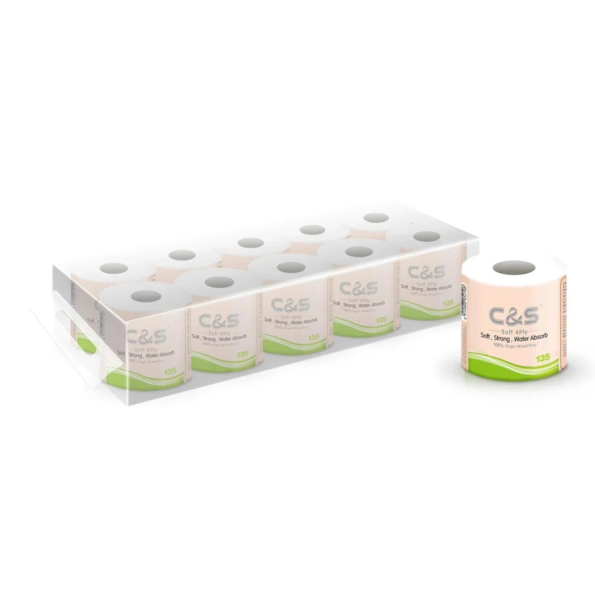 C&S Toilettenpapier 4-lagig, 135 g – 40 Rollen