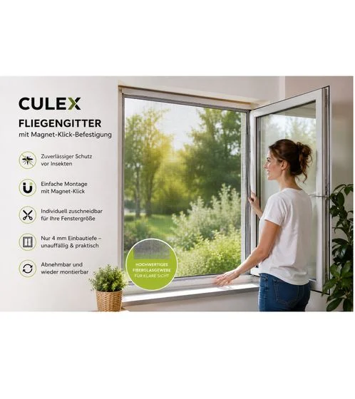 CULEX Fliegengitter mit Magnet-Klick-Befestigung Insektenschutz B-Ware