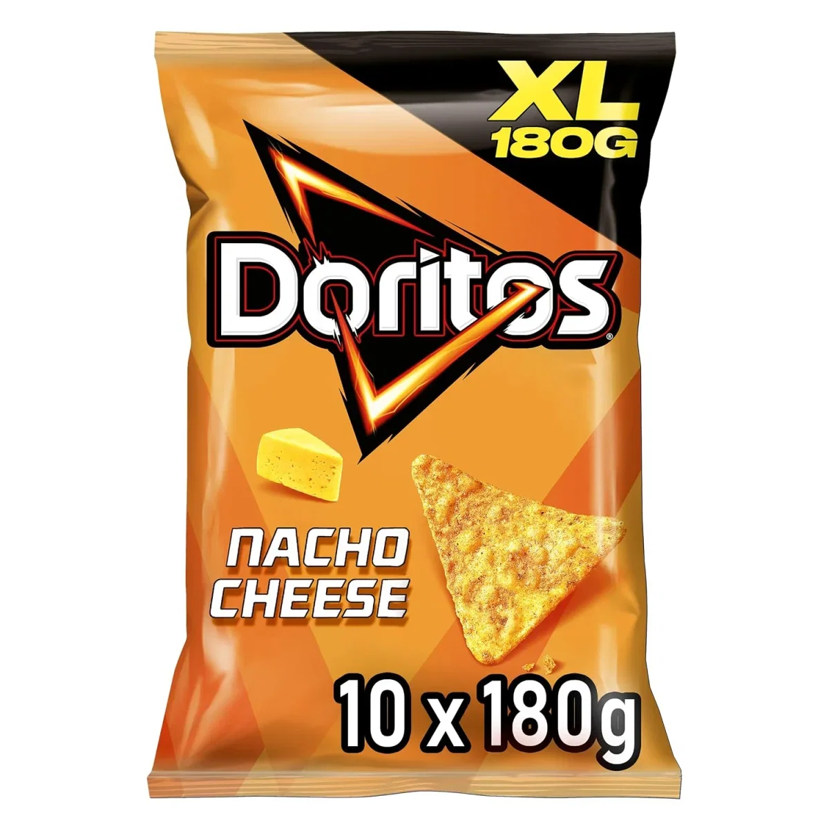 Doritos Nacho Cheese – Tortilla Nachos mit Käse Geschmack (10x180g)