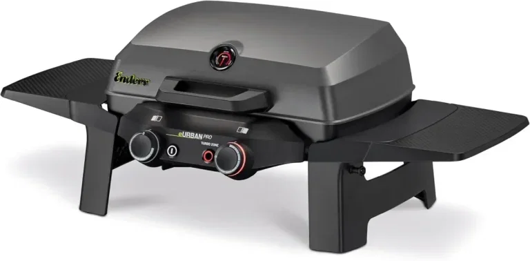 Enders eURBAN PRO 2 Turbo Tischgrill in Schwarz mit ausklappbaren Seitenrosten und Bedienelementen