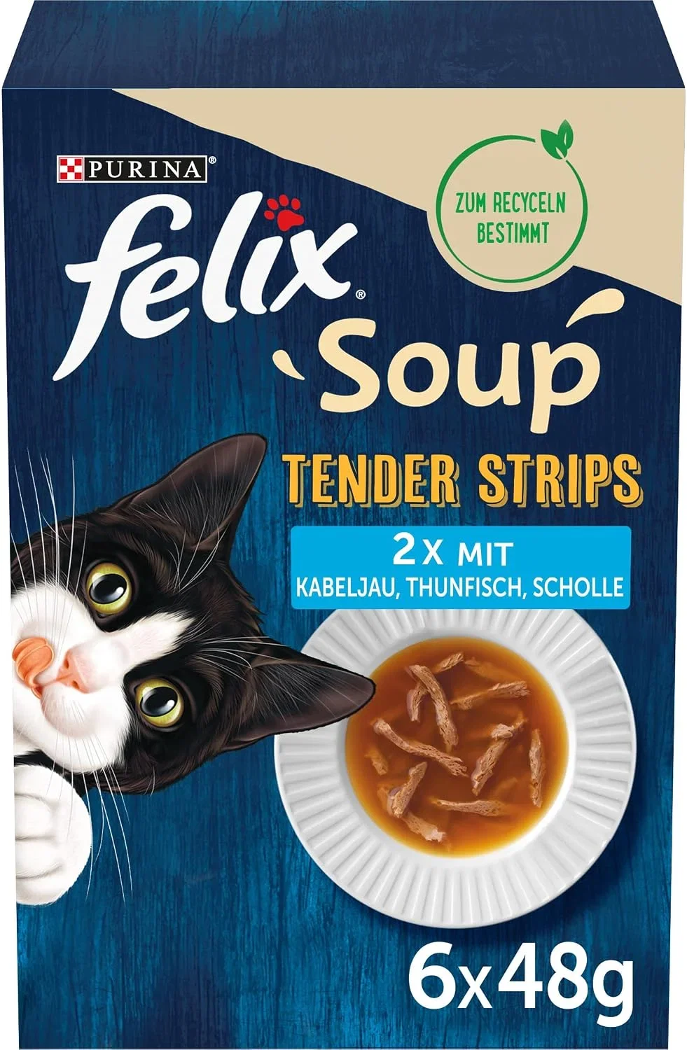 FELIX Soup Tender Strips Suppe für Katzen Fisch 48er Pack