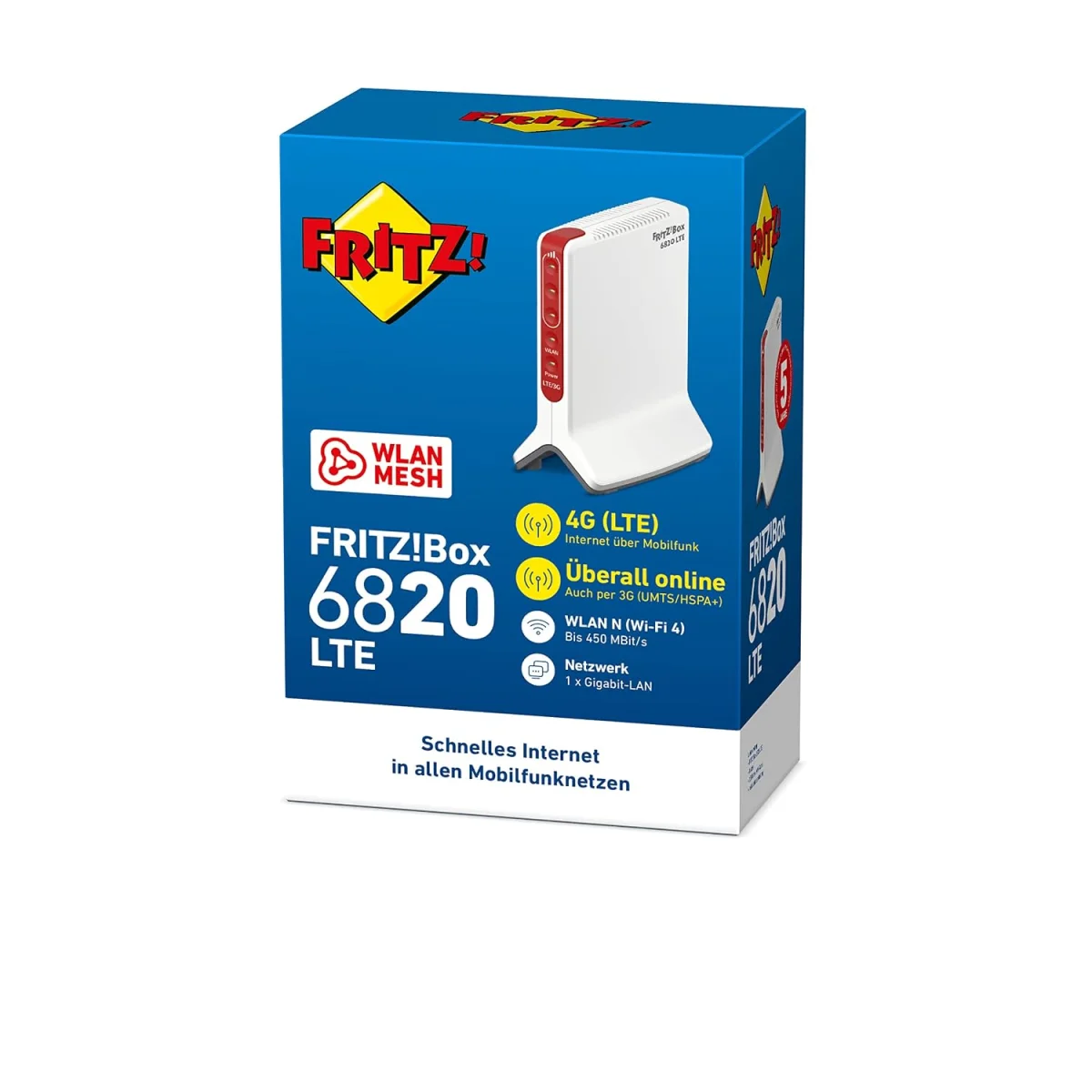 FRITZ!Box 6820 LTE LTE-Mobilfunk-Router (Wi-Fi 4 bis zu 450 MBit/s)
