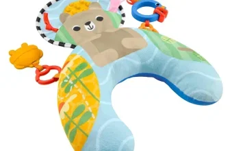 Fisher-Price Bauchstütze mit Bär-Motiv, Spiegel und bunten Rasseln