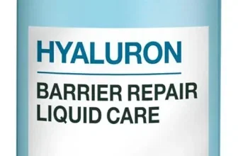 Flasche Garnier Hyaluron Barrier Repair Liquid Care mit Pumpspender und Produkttext