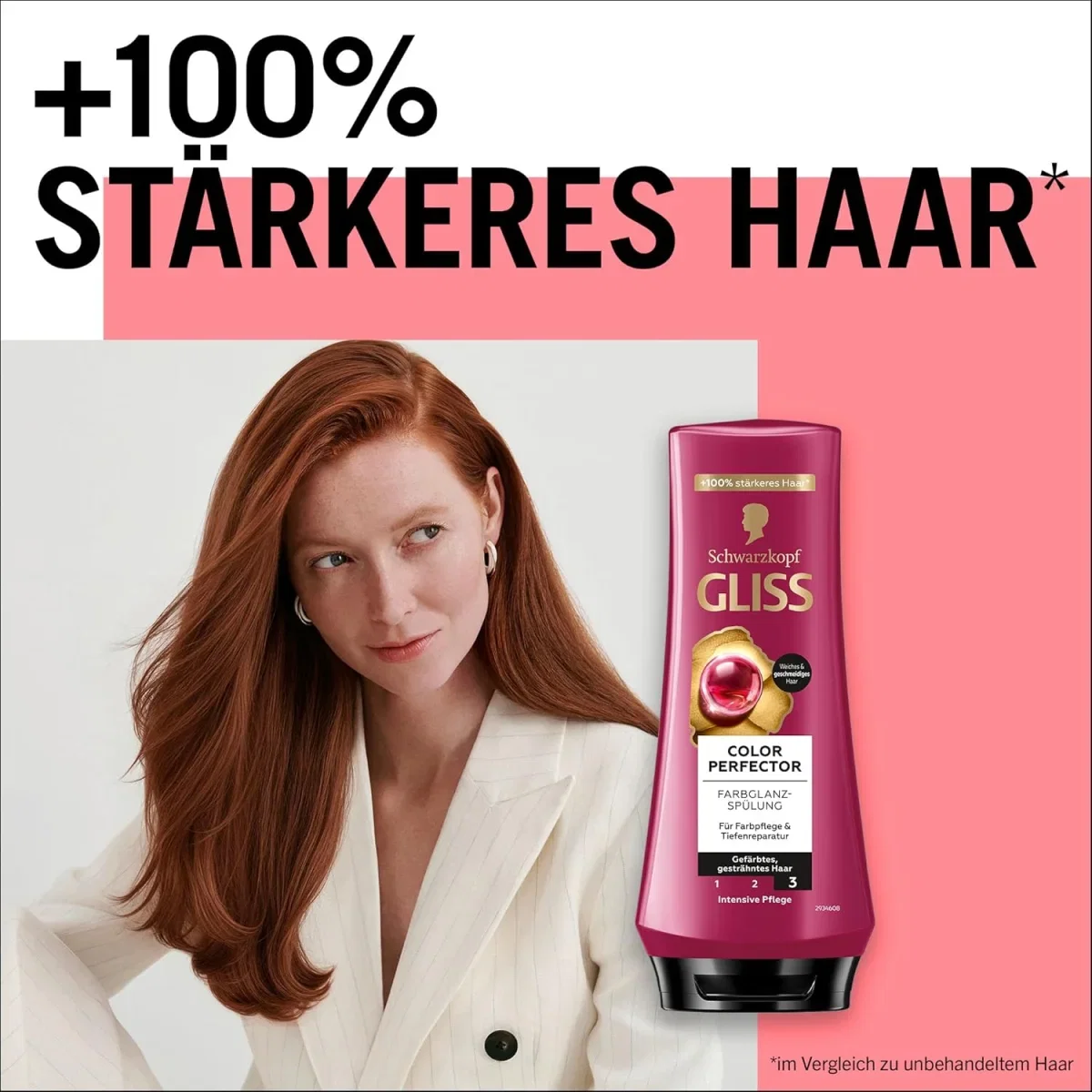 Gliss Spülung Color Perfector Conditioner (200ml mit Hyaluron-Komplex & Cranberry-Extrakt)