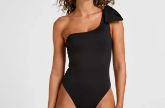 HUNKEMÖLLER Badeanzug Como mit asymmetrischem One-Shoulder-Schnitt und Knotendetail