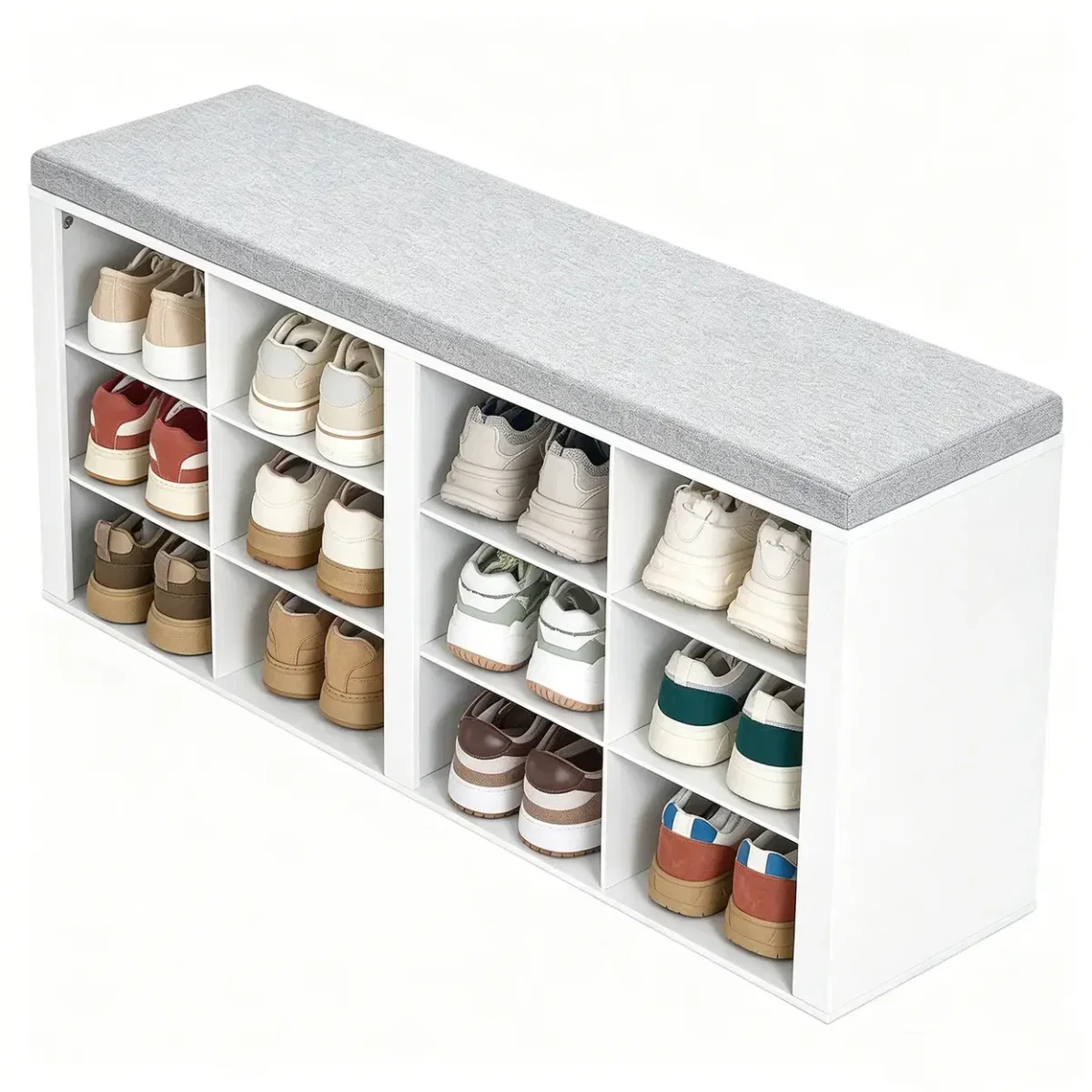 HaluPeit Schuhbank mit Sitzfläche (12 Fächer)