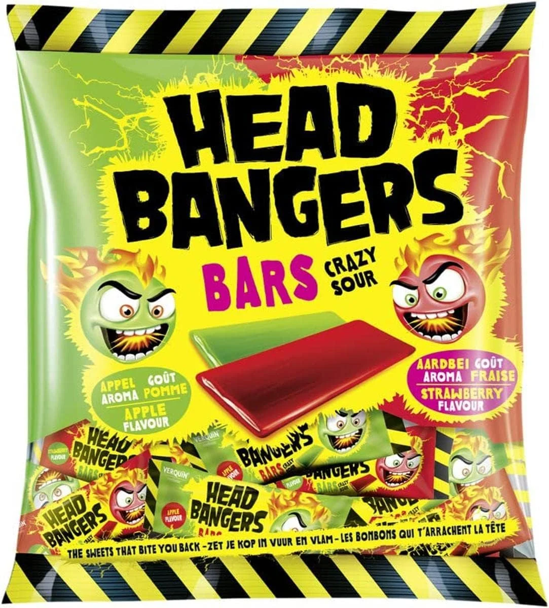 Head Bangers Kaubonbon Bars Crazy Sour (200g)