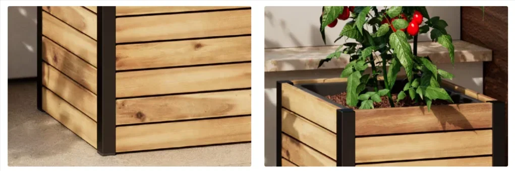 Bessagi Garden Hochbeet Marlo aus massivem Akazienholz für Balkon und Garten