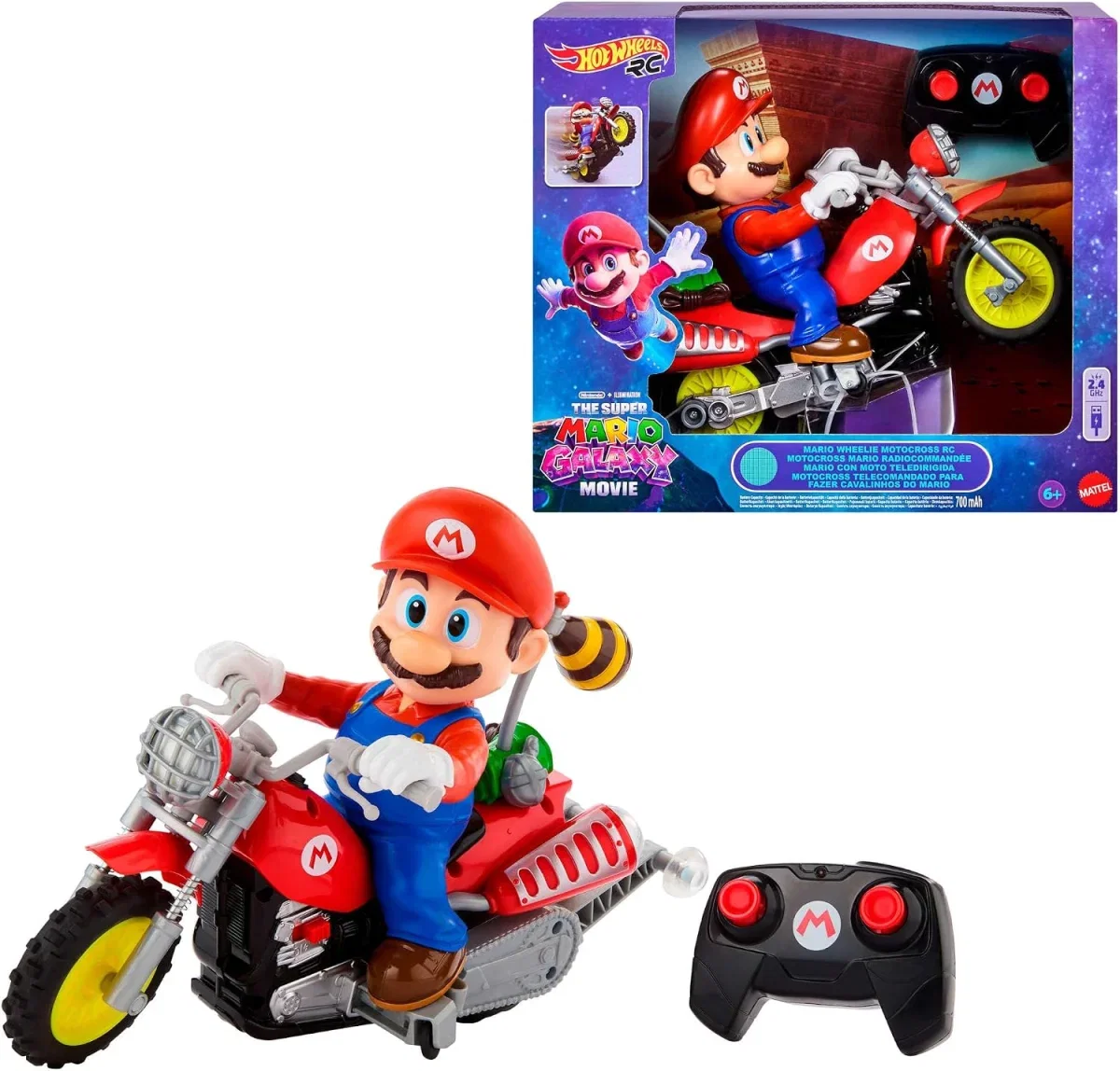 Hot Wheels Mario Wheelie Motocross RC JML15