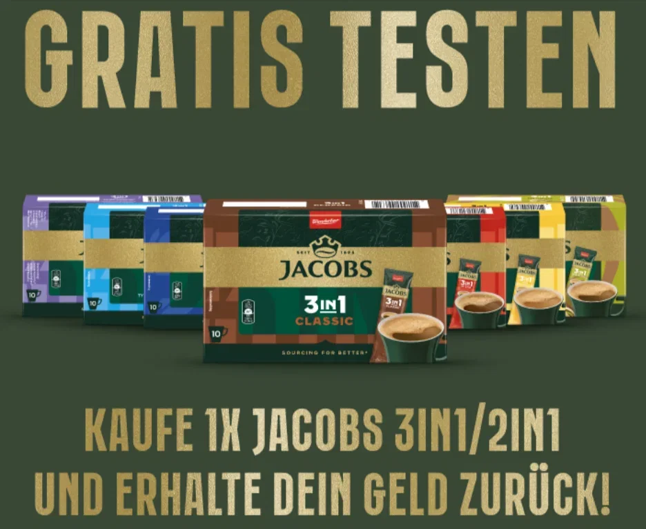 Jacobs 3in1 & 2in1 gratis testen – Kaufpreis zurück