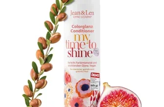 Jean & Len Conditioner Flasche mit Arganölzweig und halbiertem Feigenfrucht