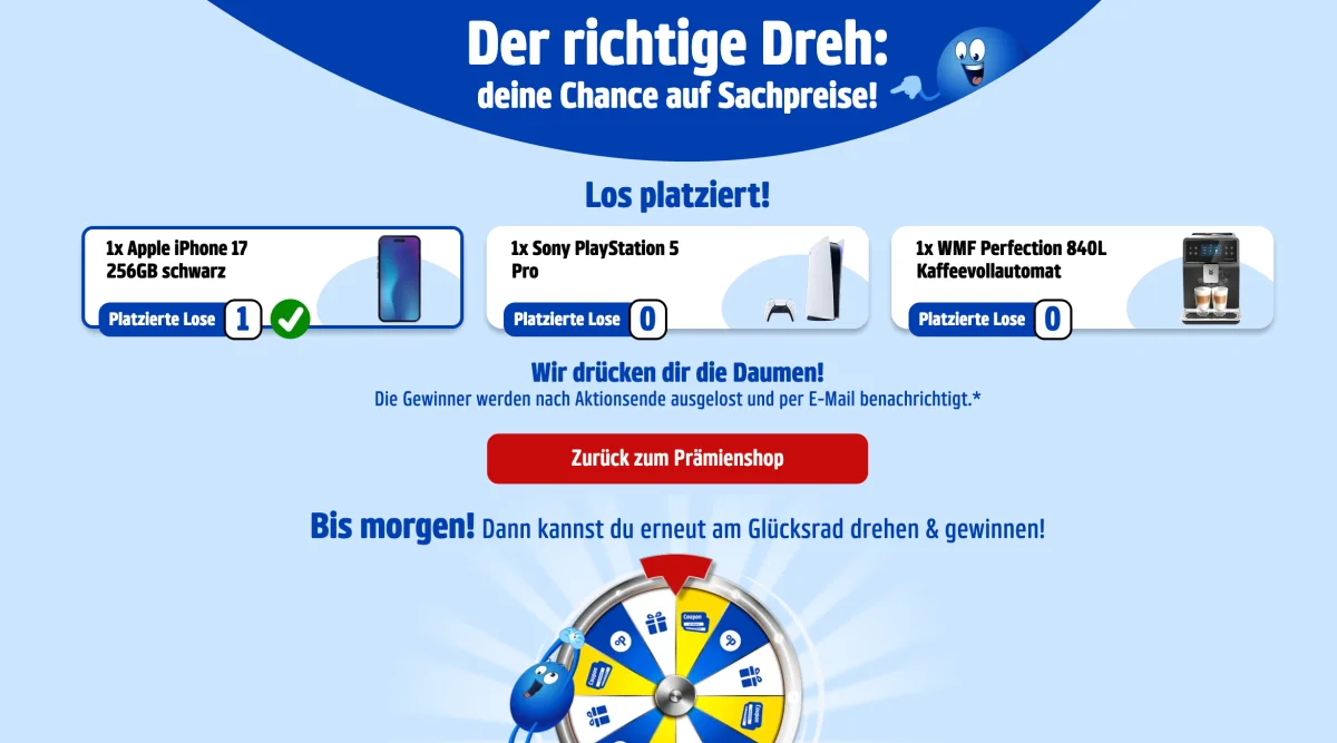 PAYBACK Glücksrad mit Preisen und Aktionen