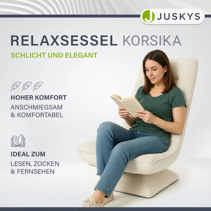 Juskys Relaxsessel Korsika mit Cord (2 Farben)