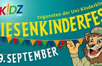 Plakat K!DZ 2026 RiesenKinderfest am 19. September mit Maskottchen Lämmi