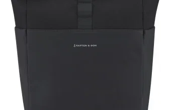 Schwarzer Kapten & Son Rolltop-Rucksack mit Logo und Schnalle