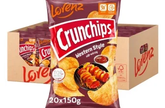 Lorenz Crunchips Western Style 20er Pack in brauner Verpackung vor Karton