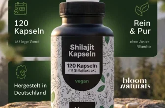 Flasche Bloom Naturals Shilajit Kapseln mit 120 Stück, vegan, hergestellt in Deutschland