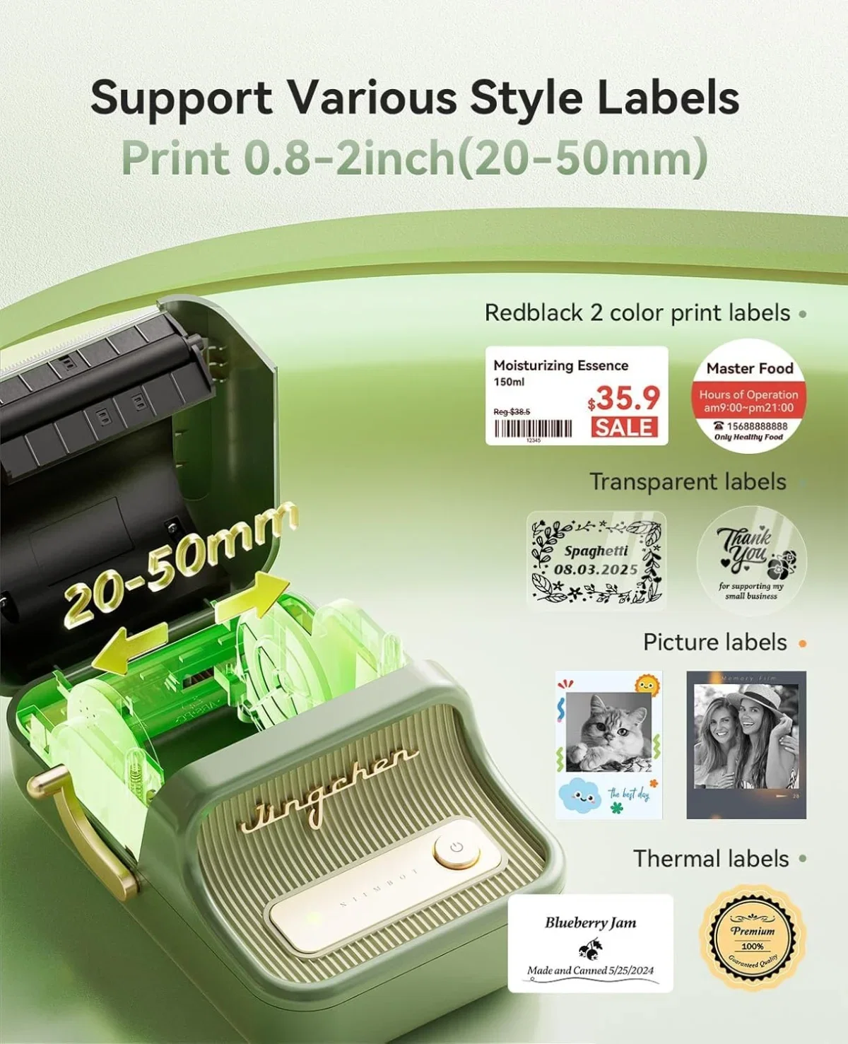 NIIMBOT B21 Bluetooth Etikettendrucker Selbstklebend (2 Farben)