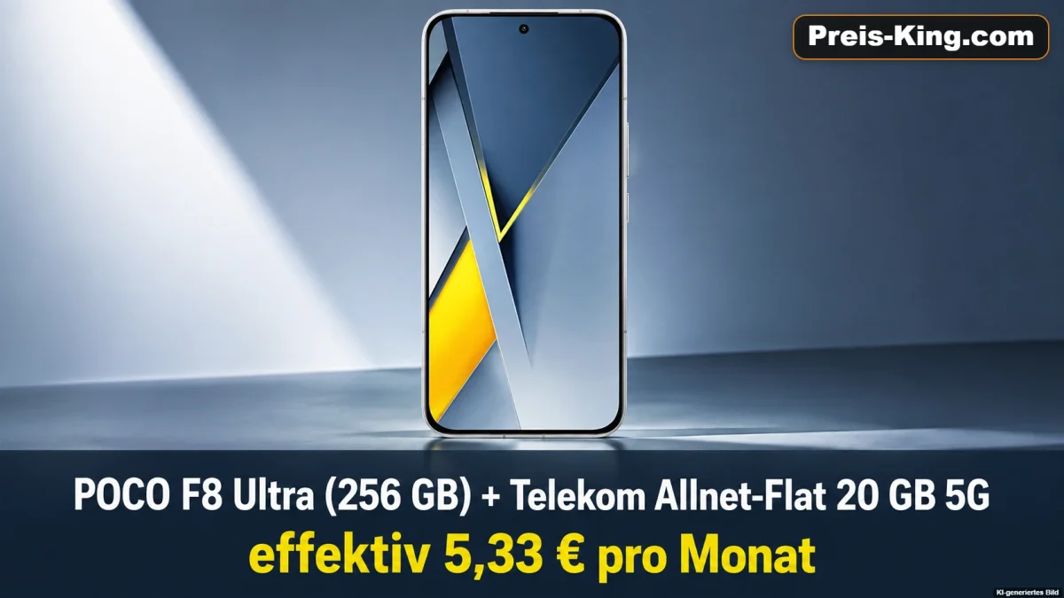 Gomibo: POCO F8 Ultra (256 GB) + Telekom Allnet-Flat 20 GB 5G für 37,99 € / Monat + 5,95 € einmalig