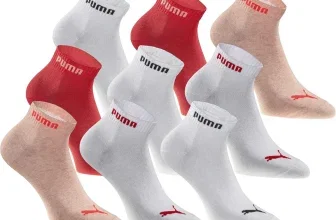 PUMA Quartersocken Statement Edition in Weiß, Rot und Beige mit Logo