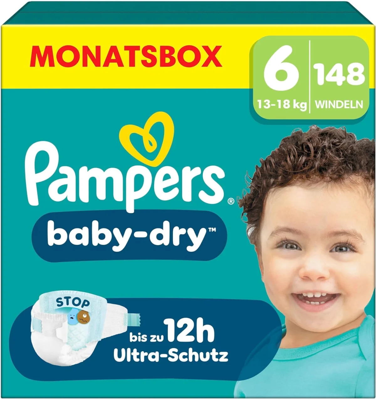 Pampers Baby-Dry Größe 6 148 Windeln (13kg-18kg)