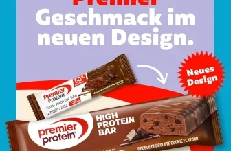 Premier Protein High Protein Bar im neuen Design, Double Chocolate Cookie Geschmack, 20g Protein