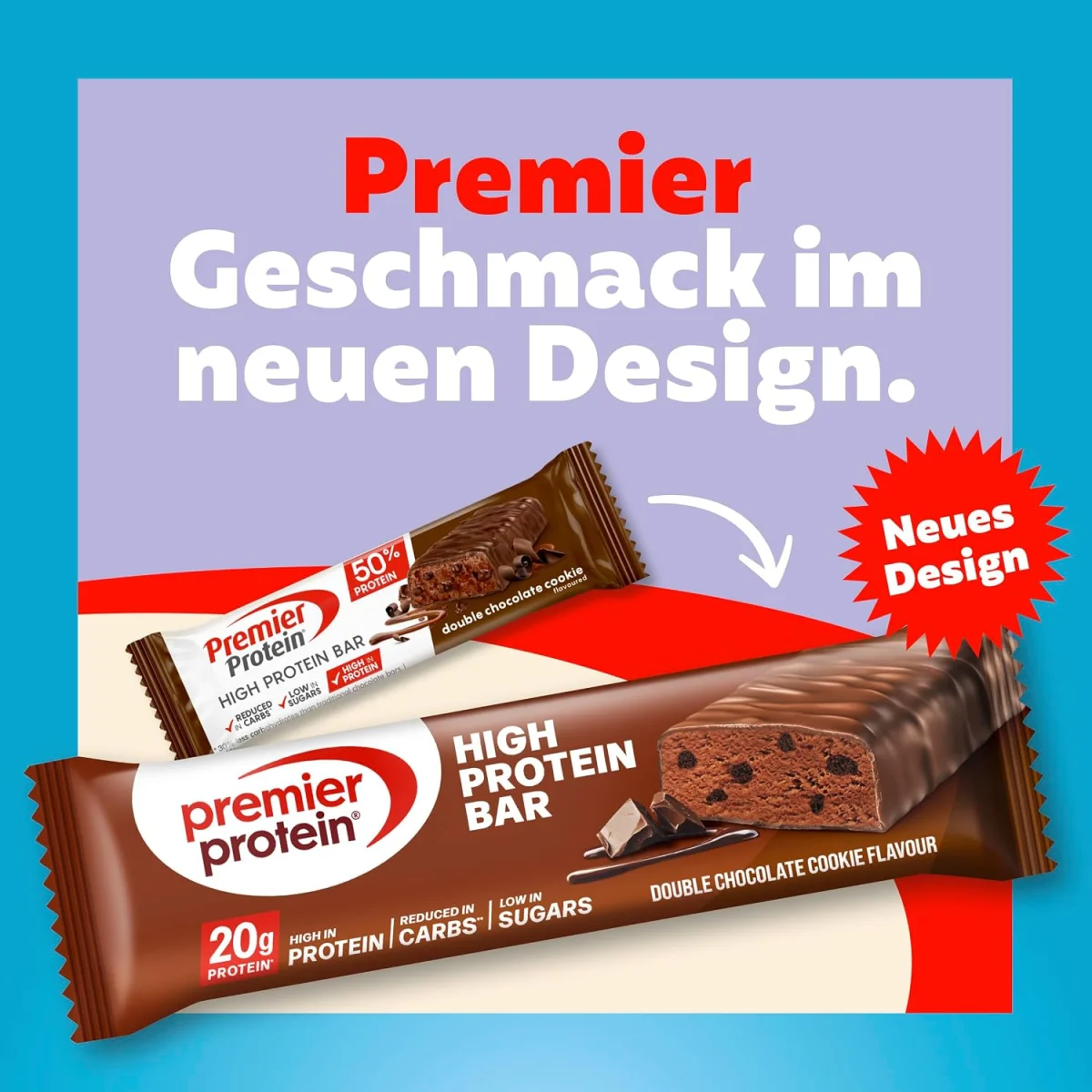 Premier Protein – High Protein Bar 50% – Double Chocolate Cookie (16x40g)