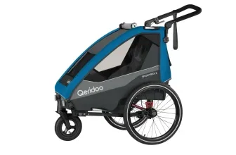Qeridoo Sportrex 2 Limited Edition Fahrradanhänger für zwei Kinder in Ocean Blue