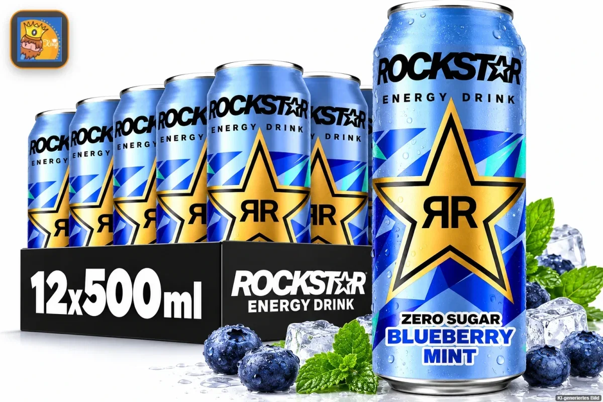 Rockstar Energy Drink Blueberry Mint Zero Sugar 12er Pack (12 x 500ml)