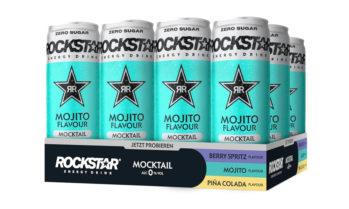 Rockstar Energy Drink Mocktail Mojito Zero Sugar (12x330ml – 0 0% 12er Pack)