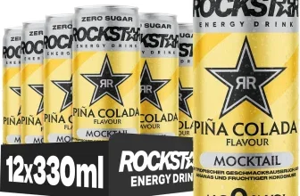 12er Pack Rockstar Energy Drink Piña Colada Mocktail Zero Sugar, 330ml Dosen