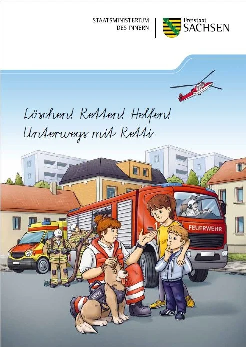 Sachsen: „Löschen! Retten! Helfen!“ – Gratis Retti-Heft für Kinder bestellen
