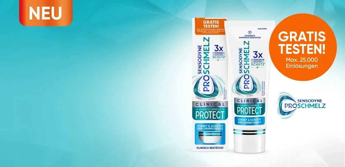 Sensodyne Proschmelz Clinical Zahnschmelz Protect gratis testen – Kaufpreis zurück