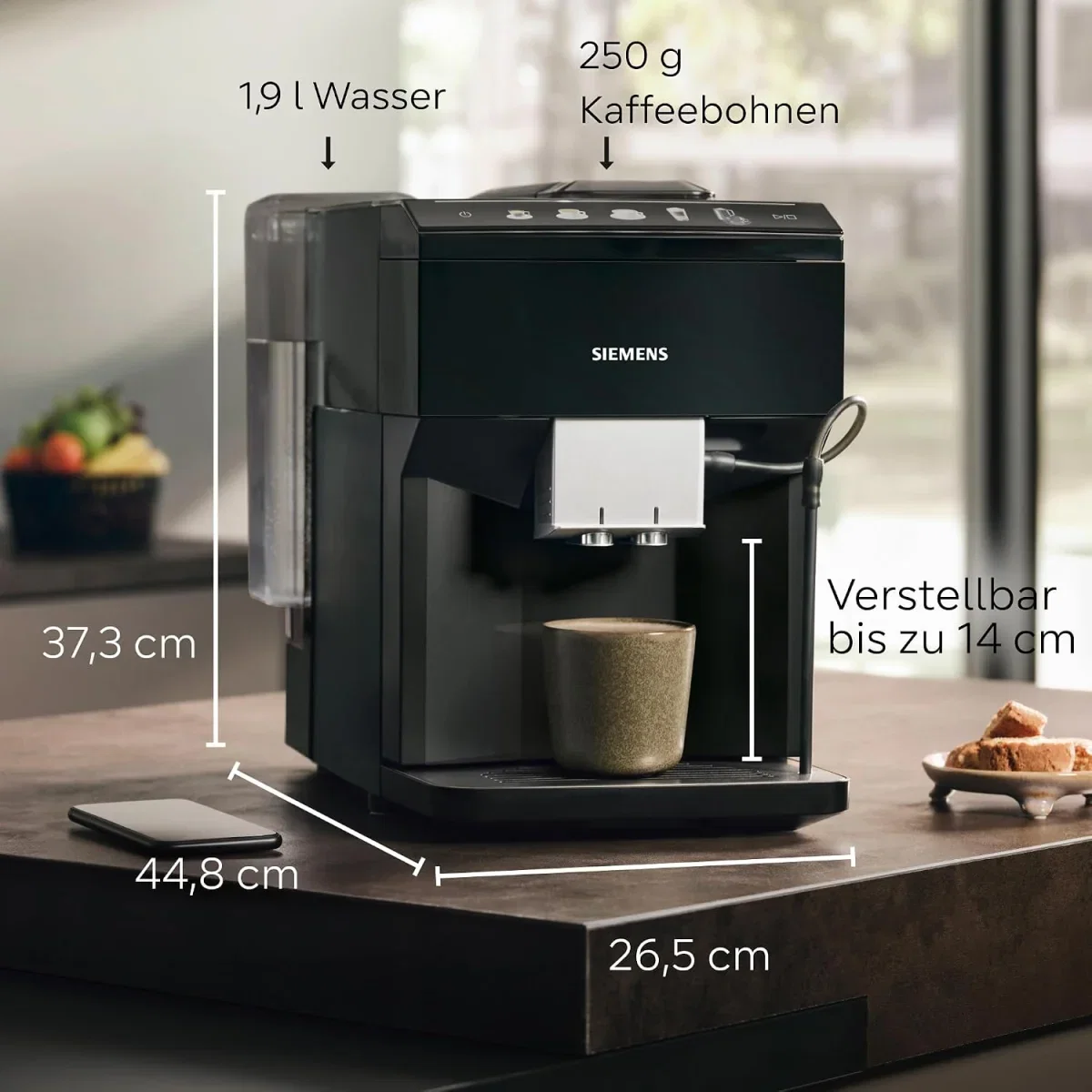Siemens Kaffeevollautomat EQ500 classic farbiges TFT-Display